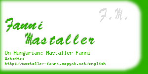 fanni mastaller business card